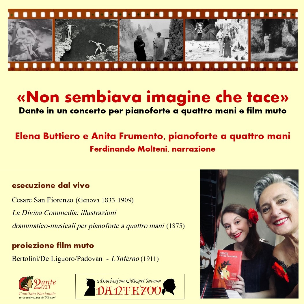 “Non sembiava imagine che tace”   Dante in un concerto per pianoforte a quattro mani e film muto